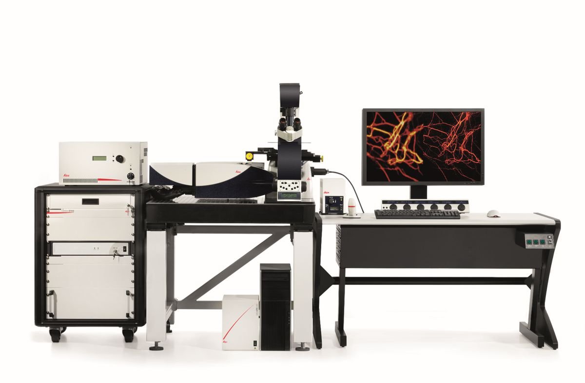 Exterior of the Leica TCS SP8 STED CW inverted confocal microscope
