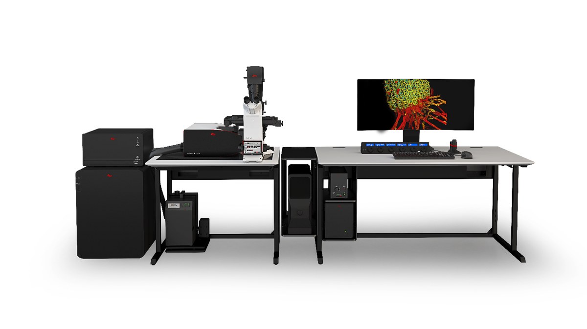 Exterior of the Leica STELLARIS 8 upright confocal microscope